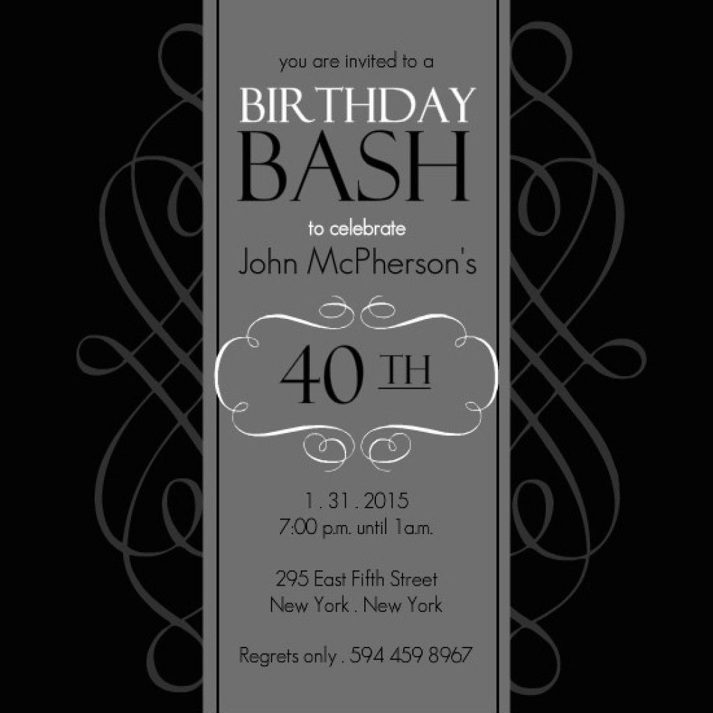 Free Printable For 40 Th Birthday Invitation Templates 5 Mikes intended for proportions 1024 X 1024