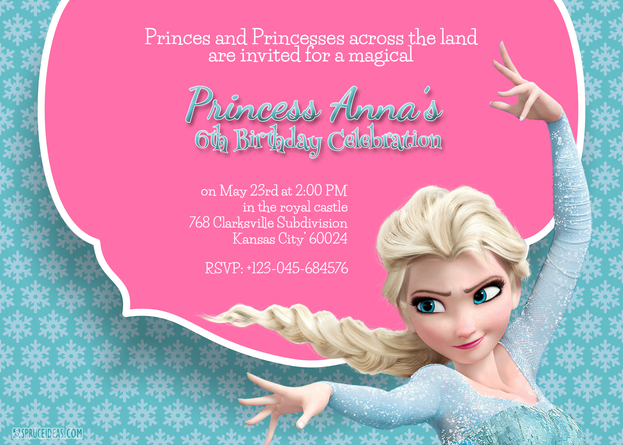 Free Printable Frozen Elsa Birthday Party Invitation Template in proportions 2100 X 1500