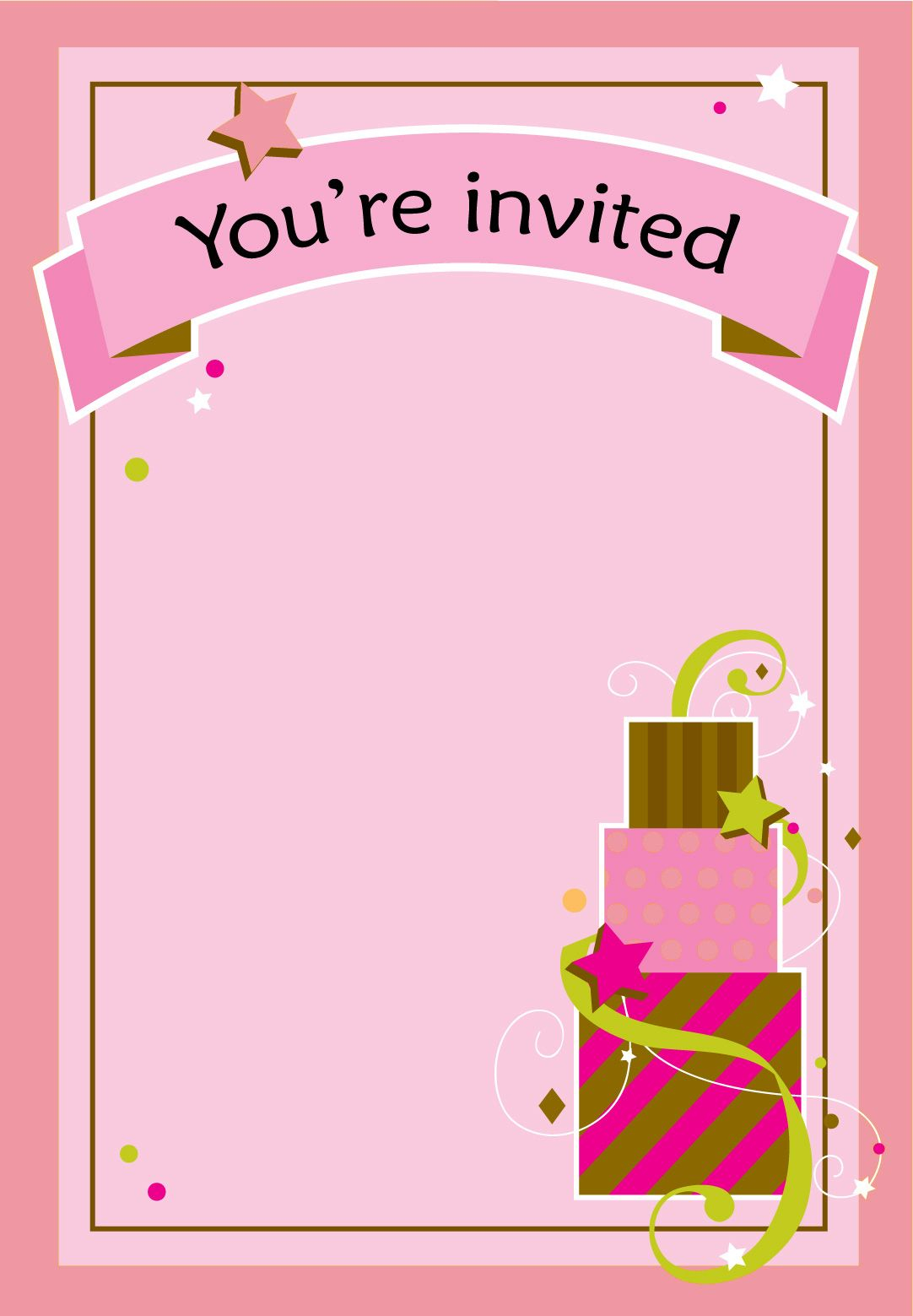 Free Printable Girl Fun Birthday Invitation Cake Cupcakes Free intended for measurements 1082 X 1559