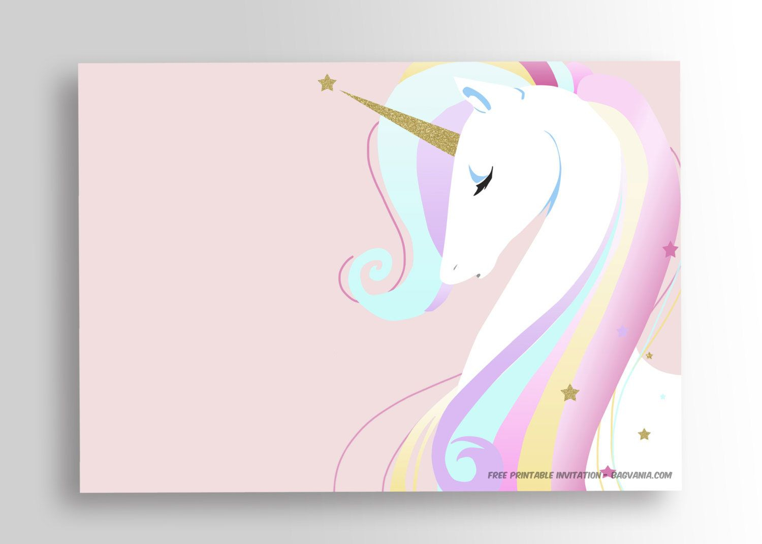 Free Printable Golden Unicorn Birthday Invitation Party in proportions 1500 X 1071