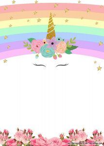 Free Printable Golden Unicorn Birthday Invitation Unicorn for sizing 1500 X 2100