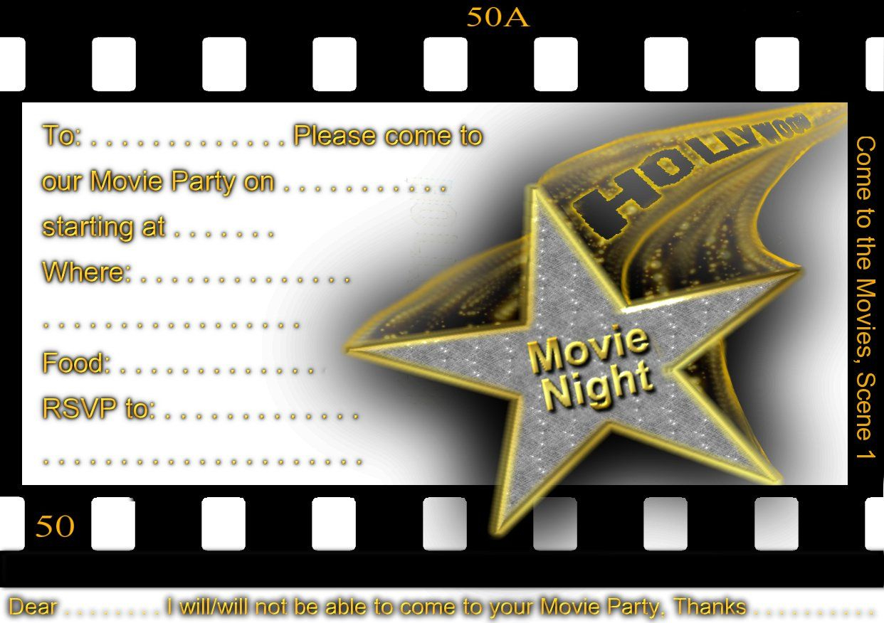 Free Printable Gratuation Movie Themed Invitations Printable Movie inside dimensions 1242 X 876