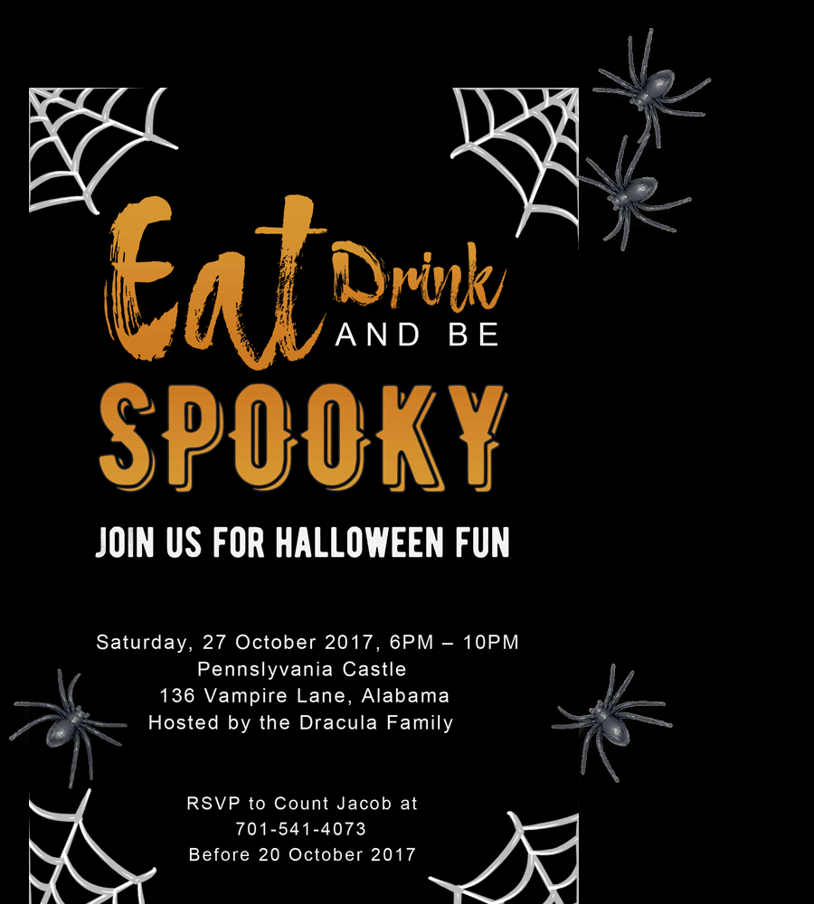 Free Printable Halloween Party Invitations 2018 Template intended for size 900 X 1000