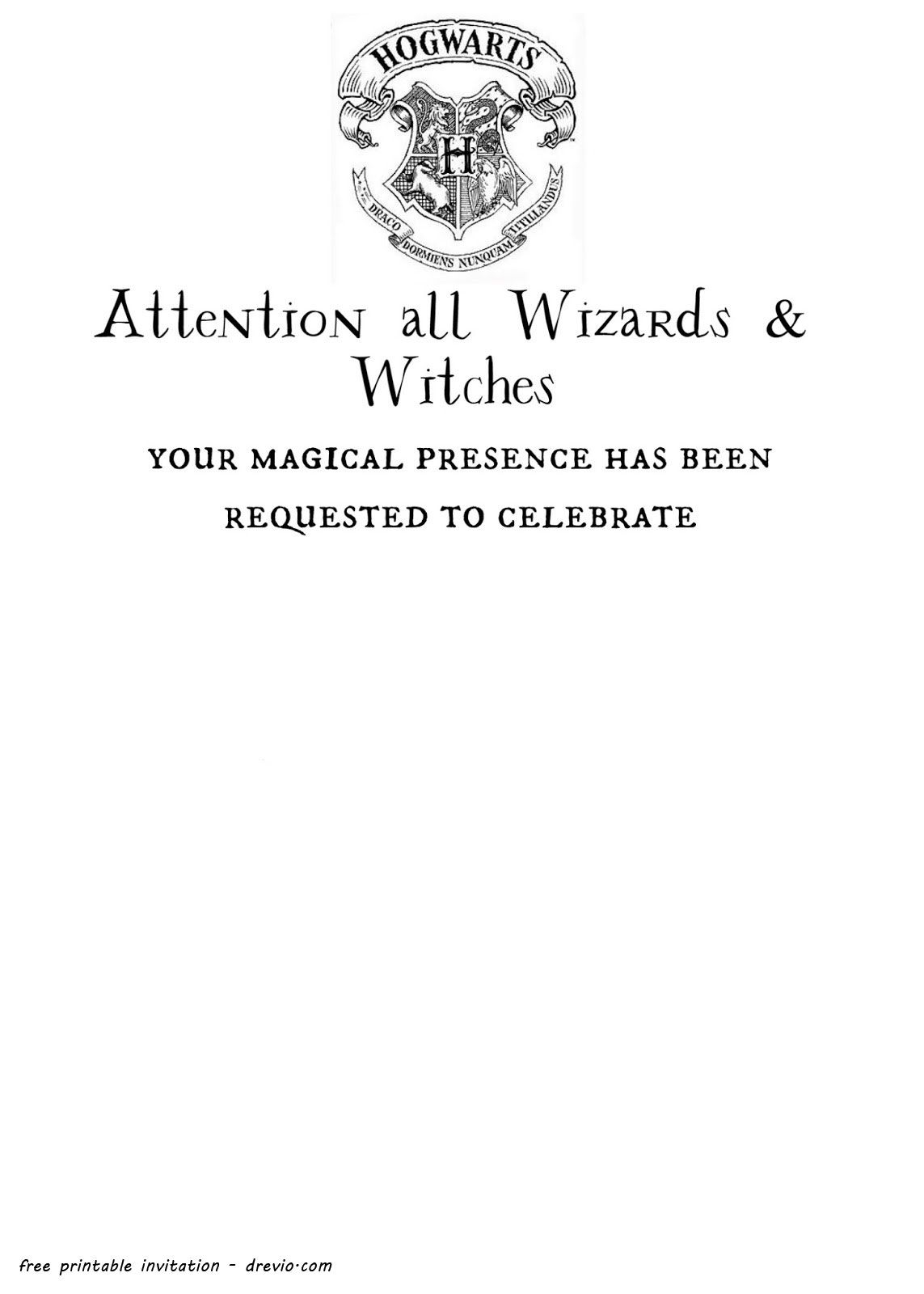 Free Printable Harry Potter Hogwarts Invitation Harry Harry intended for proportions 1143 X 1600