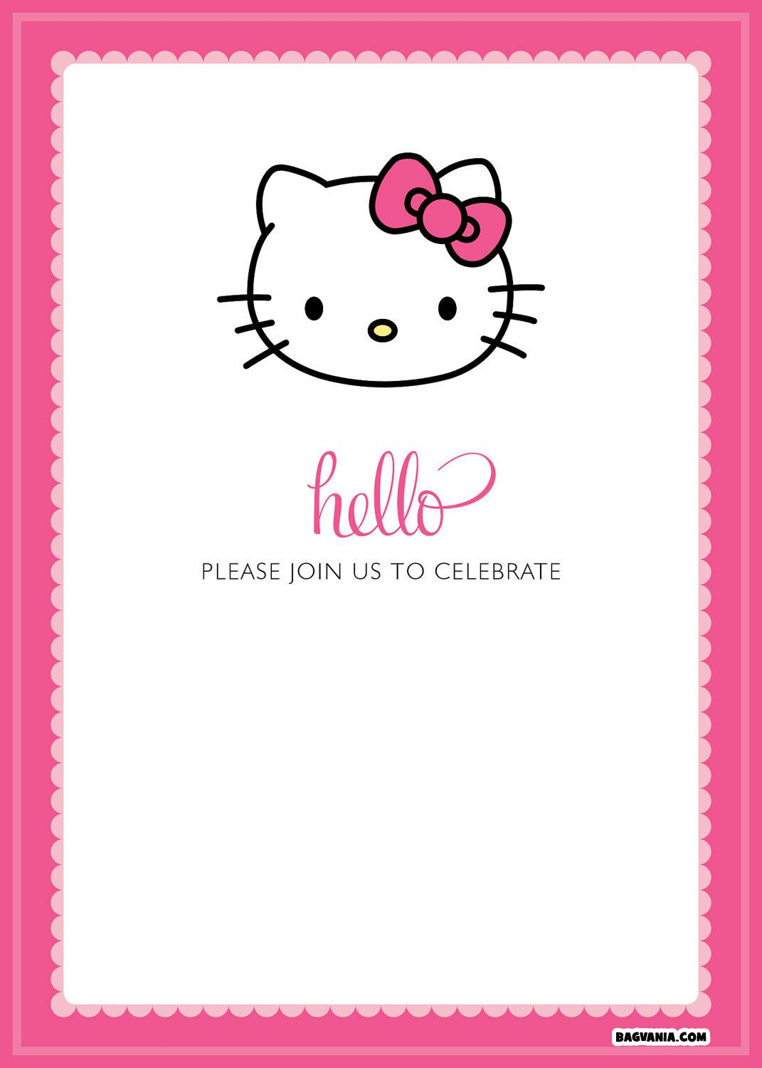 Free Printable Hello Kitty Birthday Invitations Bagvania Free throughout proportions 1071 X 1500
