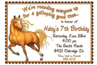 Free Printable Horse Birthday Invitations Birthday Invitations throughout size 1875 X 1350