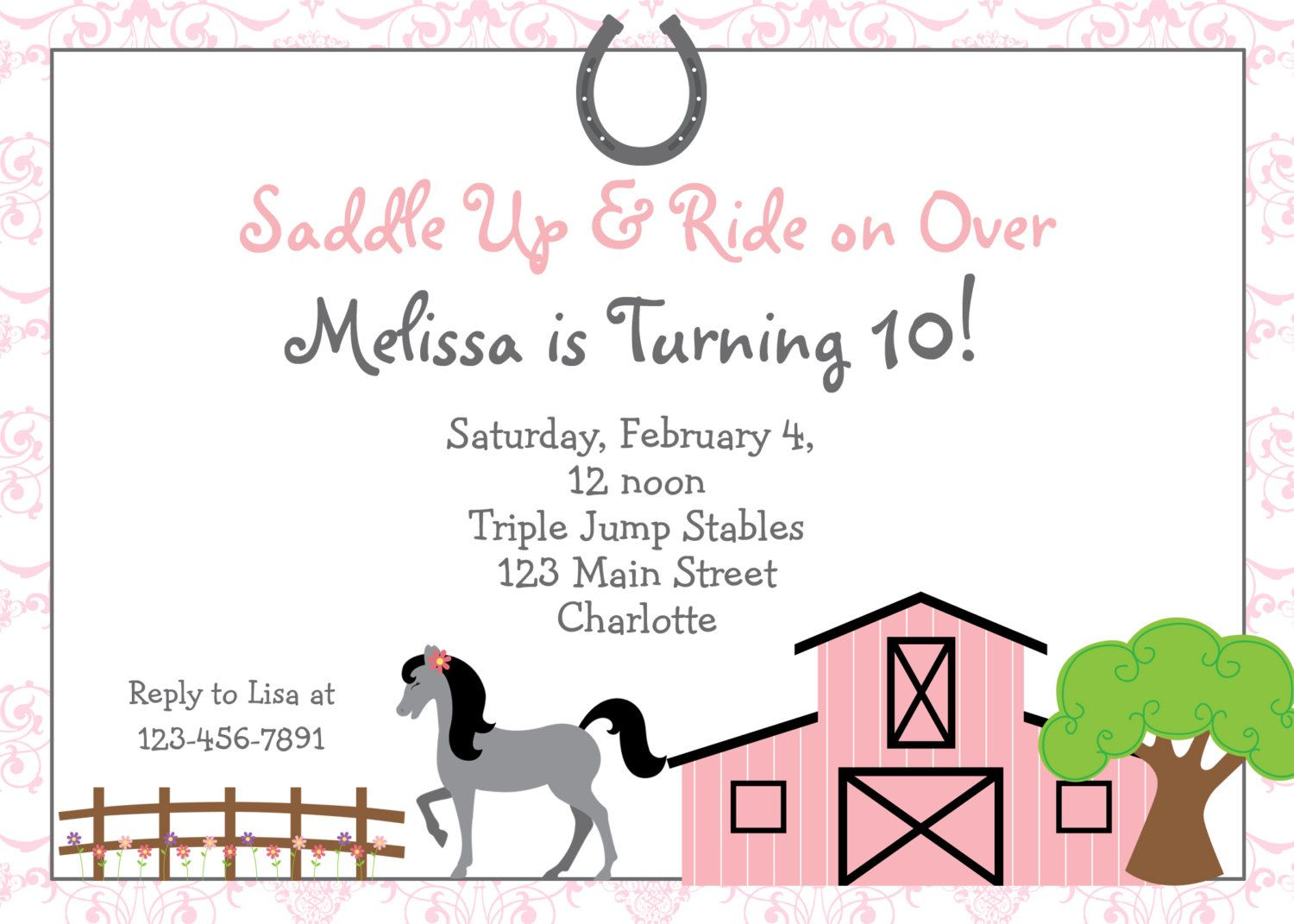 Free Printable Horse Riding Party Invitations Birthday Invitation throughout measurements 1500 X 1071