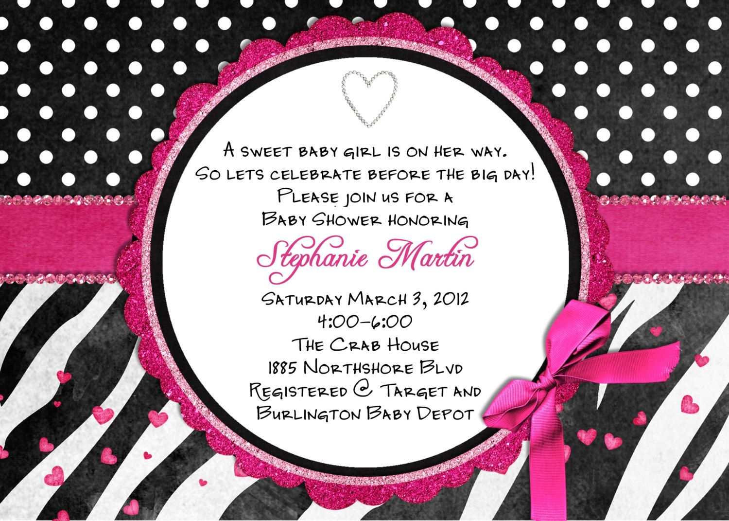 Free Printable Hot Pink Zebra Invitations Free Printable Zebra regarding dimensions 1500 X 1071