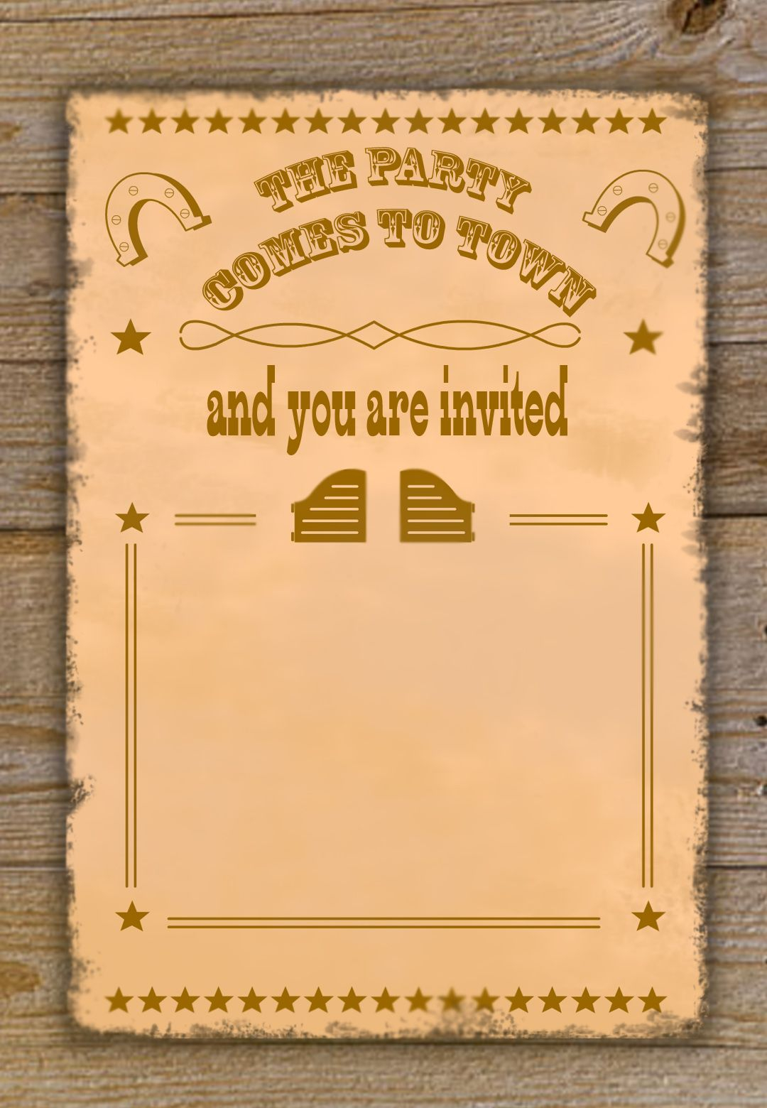 Free Printable Invitations For Western Theme Play Creative throughout proportions 1080 X 1560