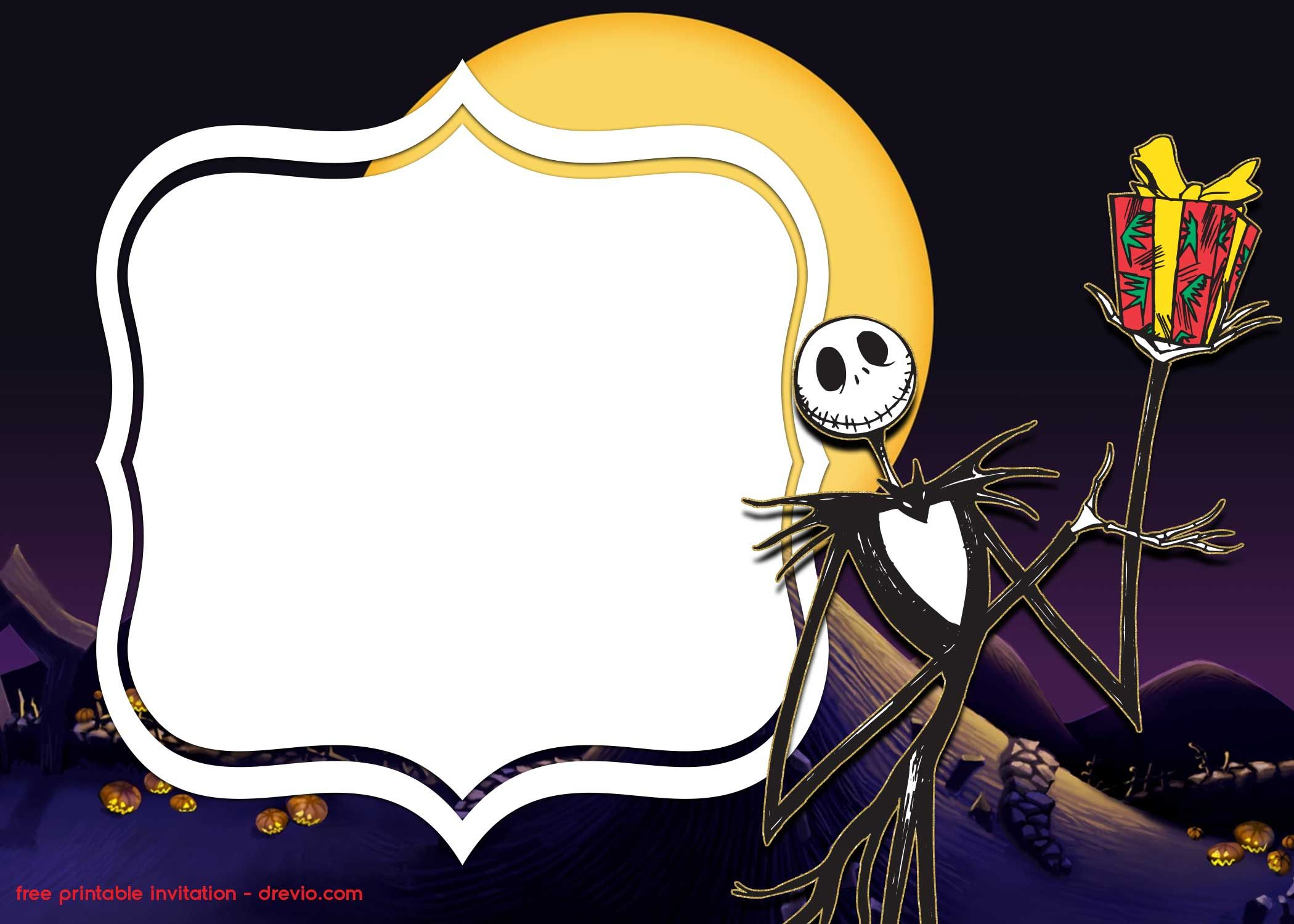 Free Printable Jack Skellington Invitation Free Printable throughout sizing 2100 X 1500