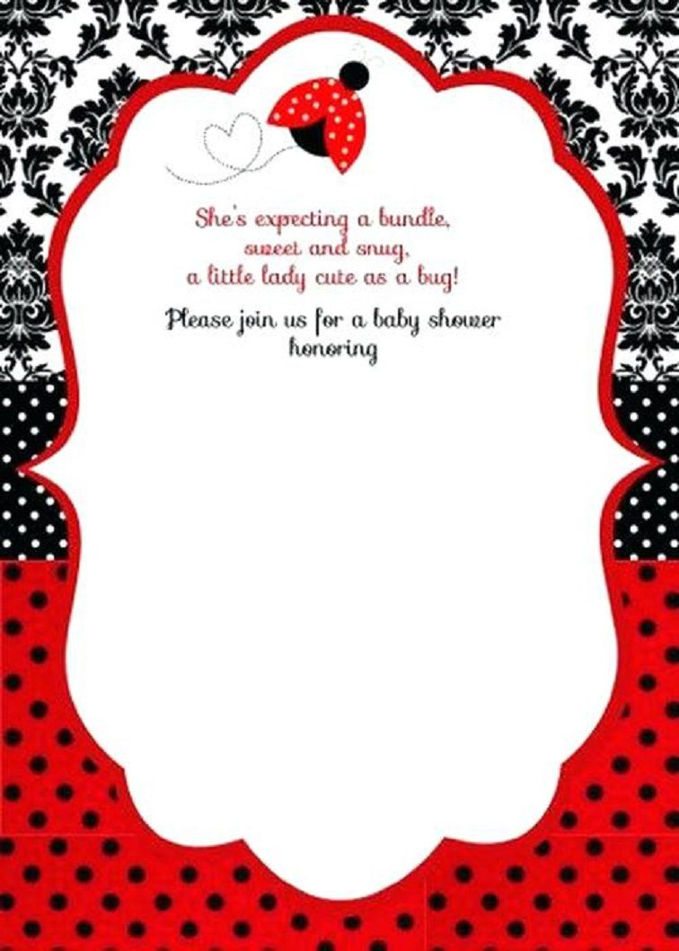 Free Printable Ladybug Ba Shower Invitations Templates Pegs In in size 756 X 1058