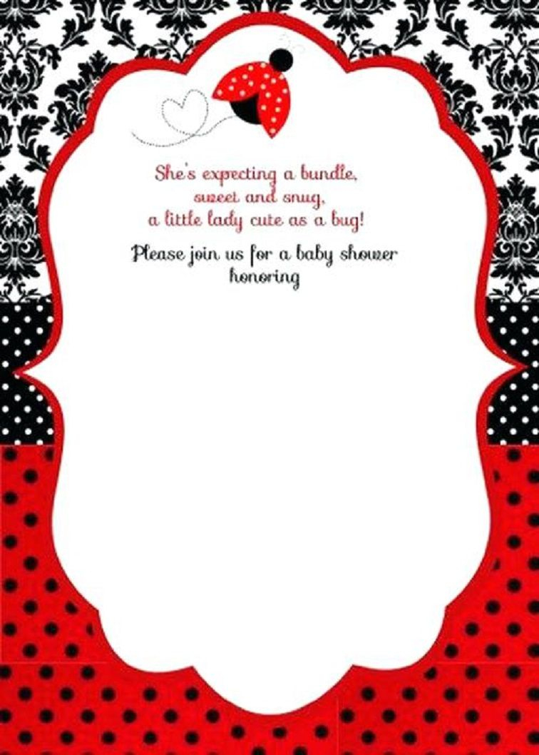 Free Printable Ladybug Ba Shower Invitations Templates Pegs In within measurements 756 X 1058