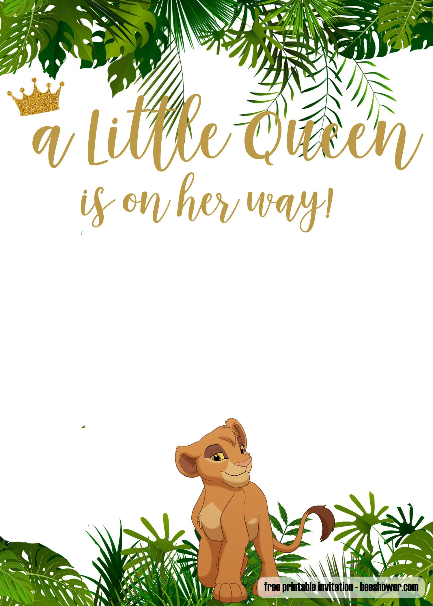 Free Printable Lion King Ba Shower Invitations Free Printable pertaining to size 1500 X 2100