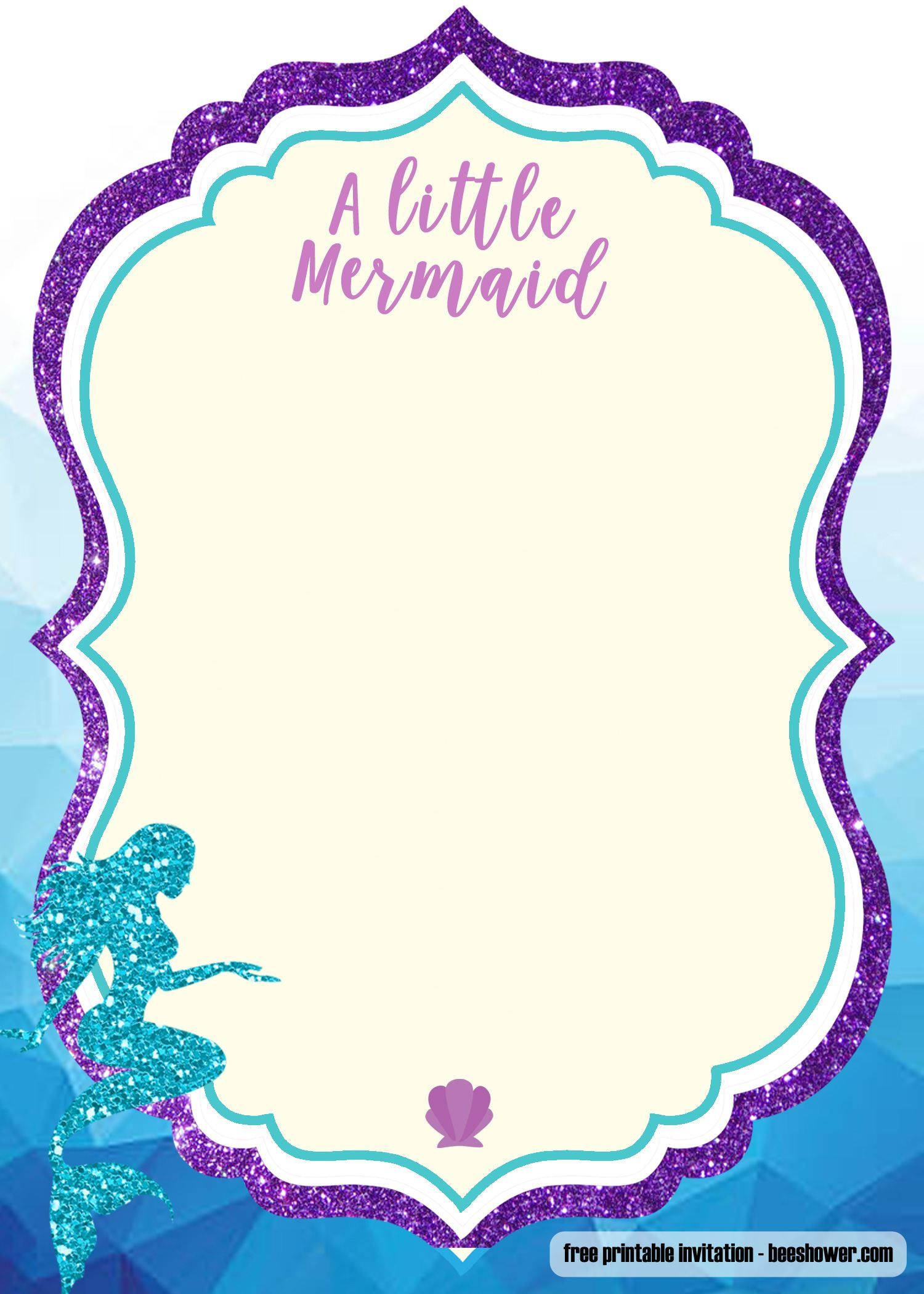 Free Printable Mermaid Ba Shower Invitation Free Printable inside sizing 1500 X 2100