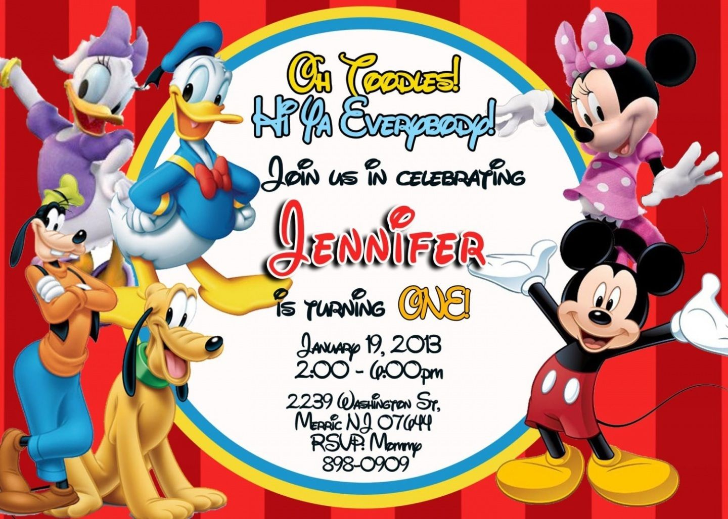 Free Printable Mickey Mouse Clubhouse Invitations Template Ba with sizing 1440 X 1028