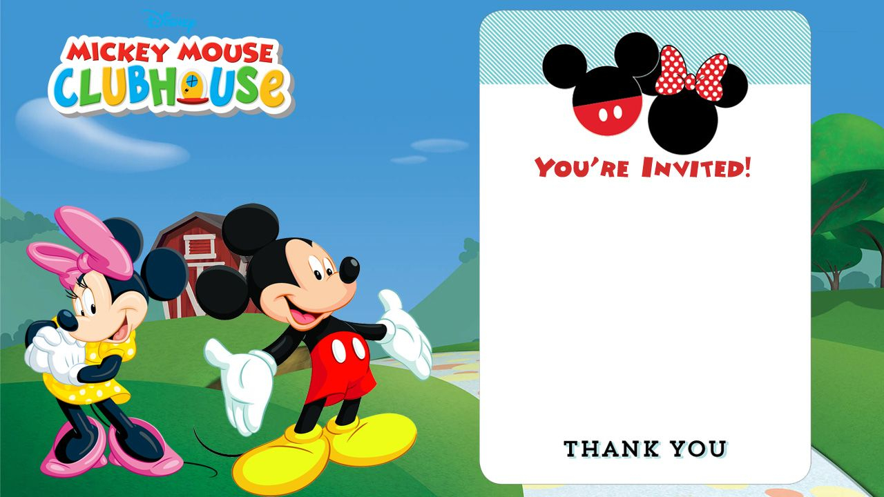 Free Printable Mickey Mouse Invitations Exclusive Free regarding sizing 1280 X 720