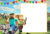 Free Printable Minecraft Birthday Invitation Template Party inside proportions 2100 X 1500