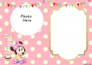 Free Printable Minnie Mouse 1st Invitation Free Printable intended for dimensions 1050 X 750