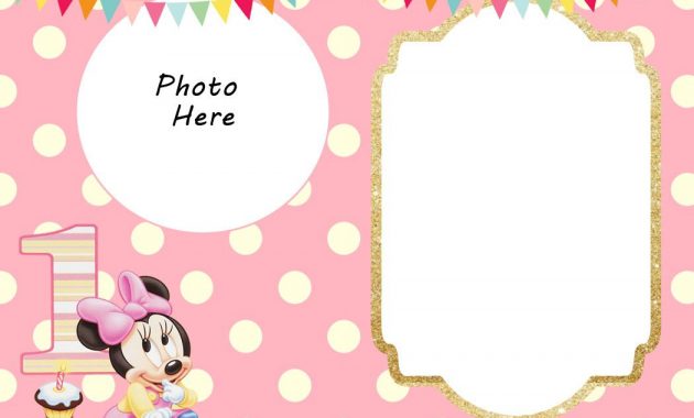 Free Printable Minnie Mouse 1st Invitation Free Printable intended for dimensions 1050 X 750