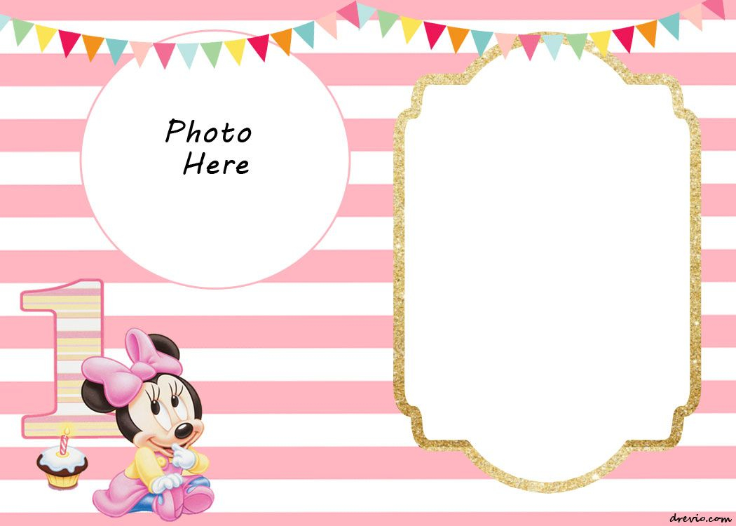 Free Printable Minnie Mouse 1st Invitation Free Printable pertaining to measurements 1050 X 750