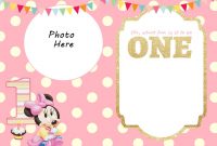 Free Printable Minnie Mouse 1st Invitation Free Printable within size 1050 X 750