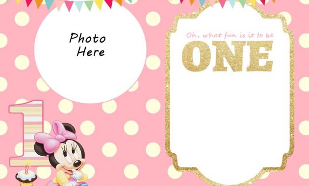 Free Printable Minnie Mouse 1st Invitation Free Printable within size 1050 X 750