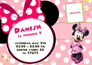 Free Printable Minnie Mouse Pinky Birthday Invitation Free in sizing 2100 X 1500