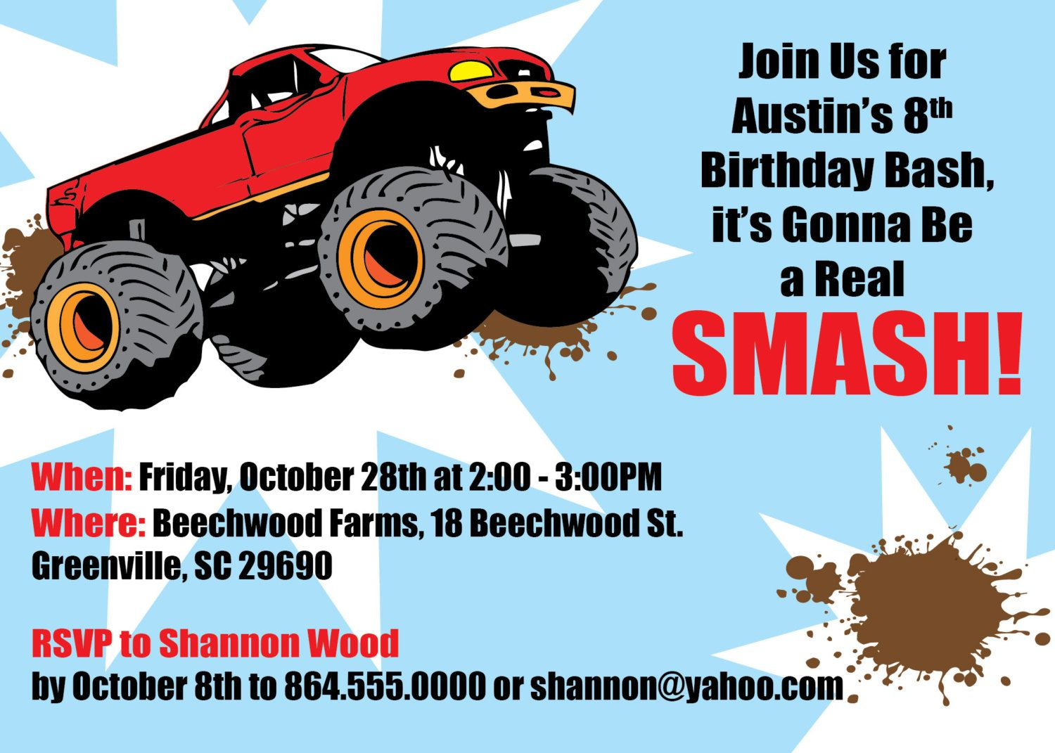 Free Printable Monster Truck Birthday Birthday Ideas Monster with size 1500 X 1071