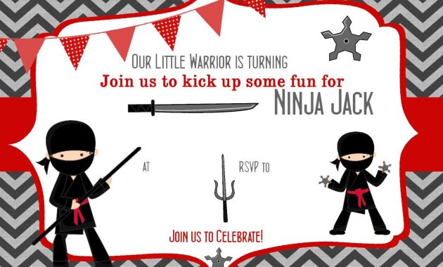 Free Printable Ninja Birthday Invitations Template For Aurel with regard to dimensions 1500 X 1071