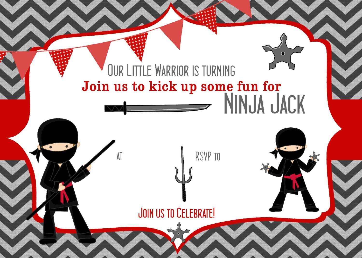 Free Printable Ninja Birthday Invitations Template For Aurel with regard to dimensions 1500 X 1071