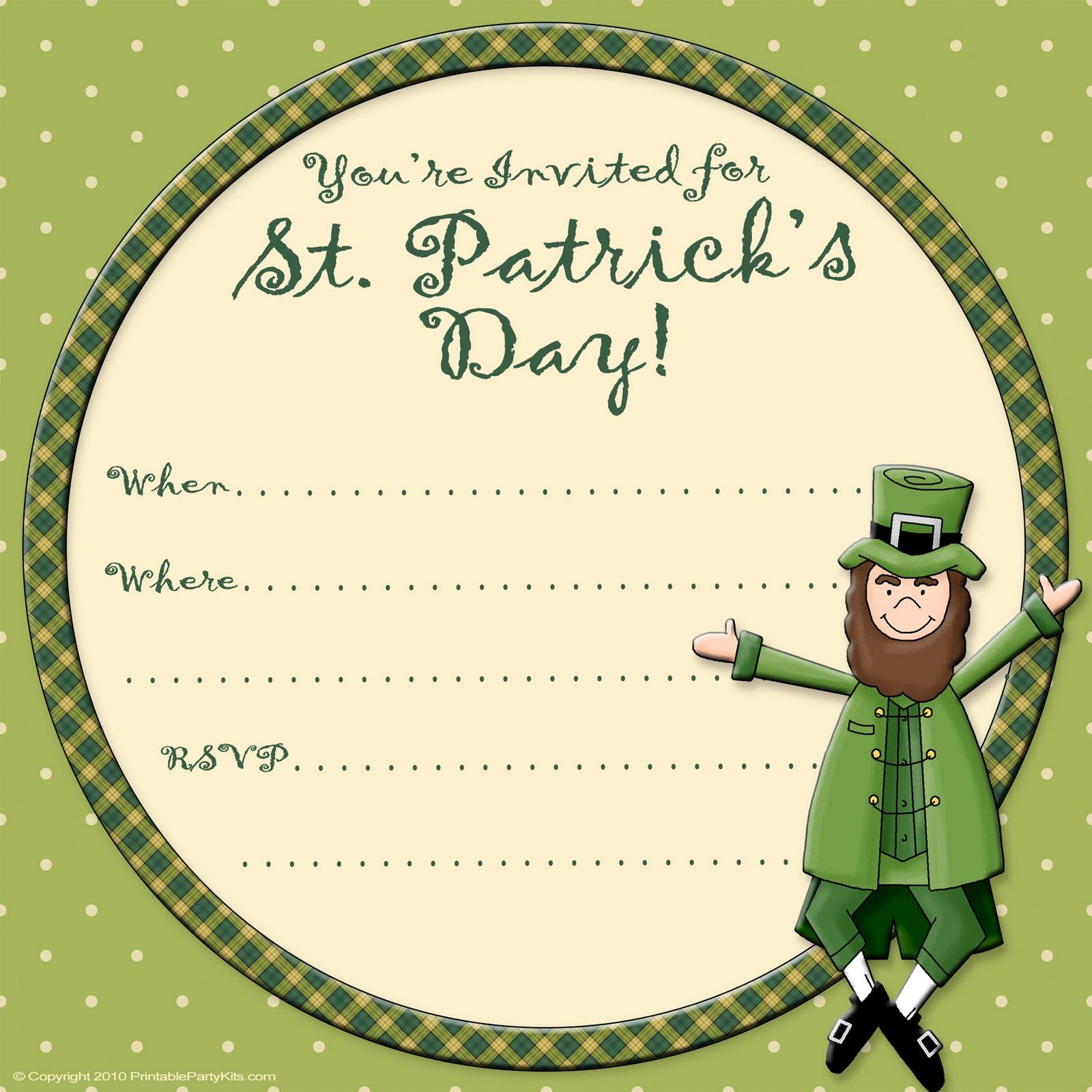 Free Printable Party Invitations Free St Patricks Day Invite intended for sizing 1600 X 1600