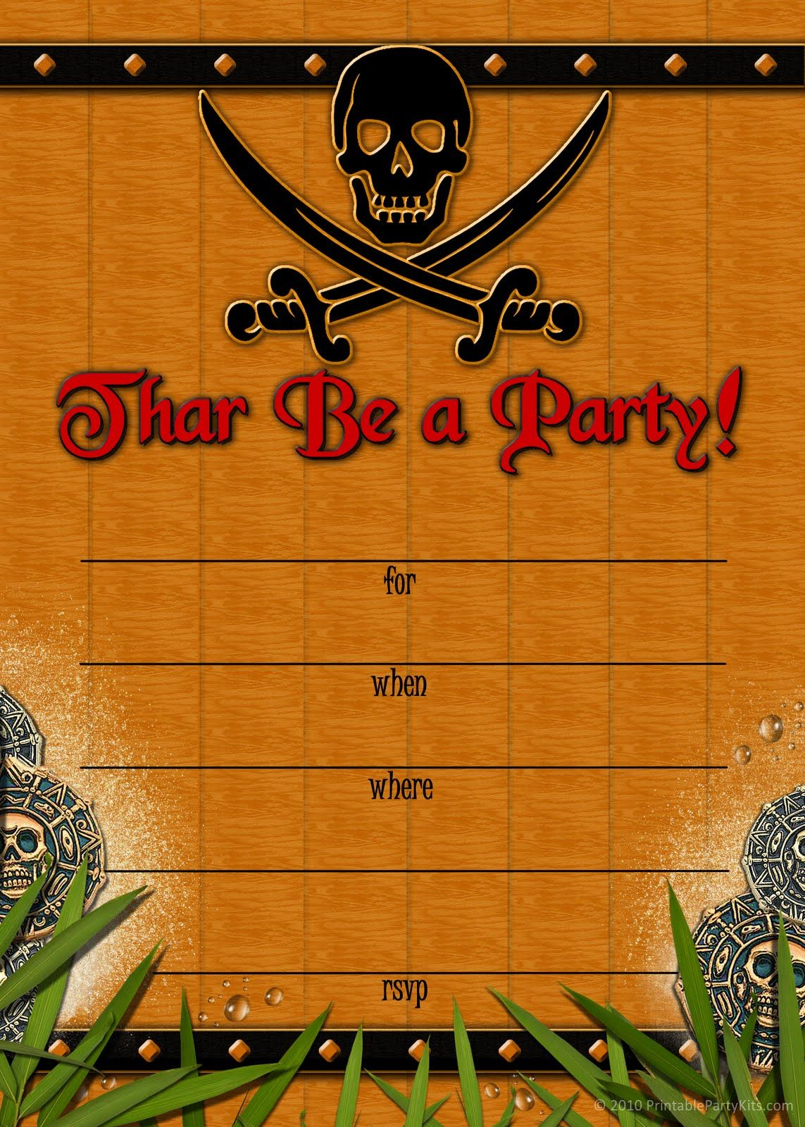 Free Printable Party Invitations Skull And Crossbones Pirate throughout proportions 1143 X 1600