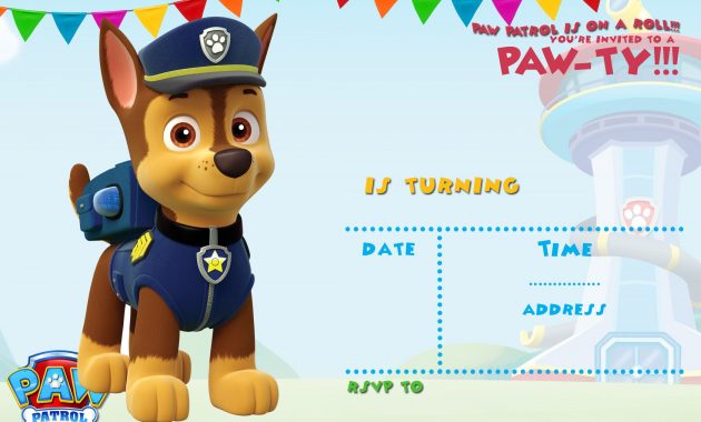 Free Printable Paw Patrol Invitation Template All Characters Paw regarding dimensions 2100 X 1500