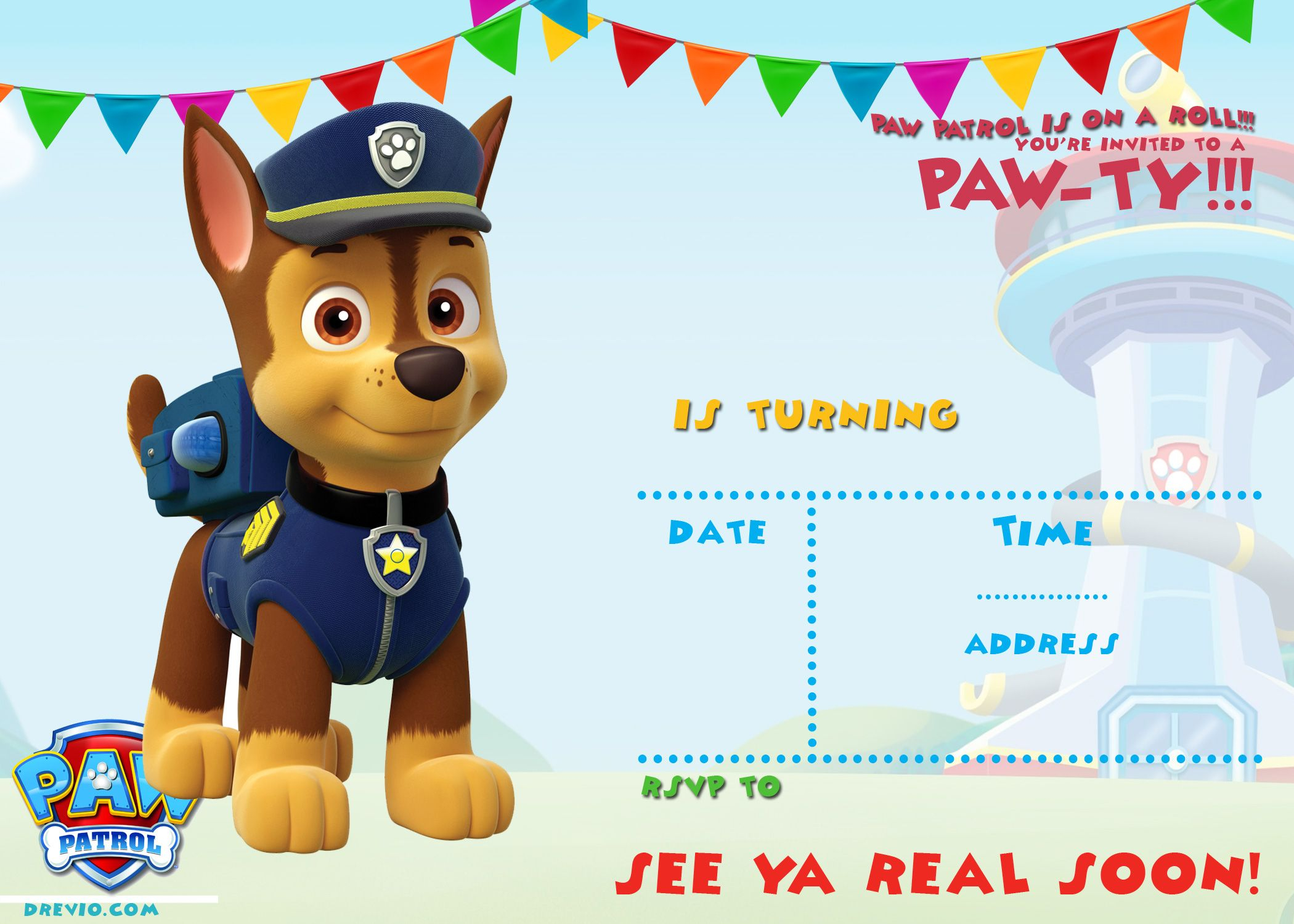 Free Printable Paw Patrol Invitation Template All Characters Paw regarding dimensions 2100 X 1500