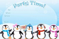 Free Printable Penguin Winter Or Holiday Invitation Template From throughout measurements 1600 X 1143