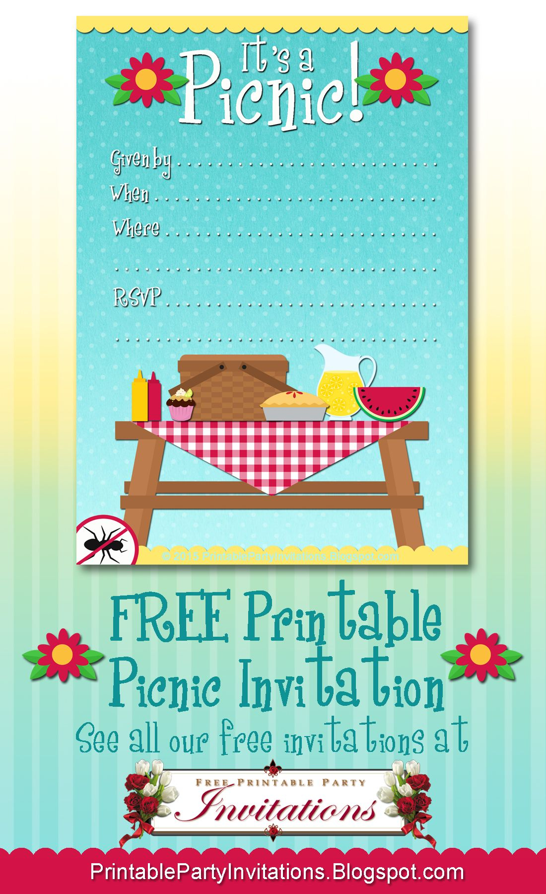 Free Printable Picnic Invitation Party Printables Picnic in sizing 1100 X 1800
