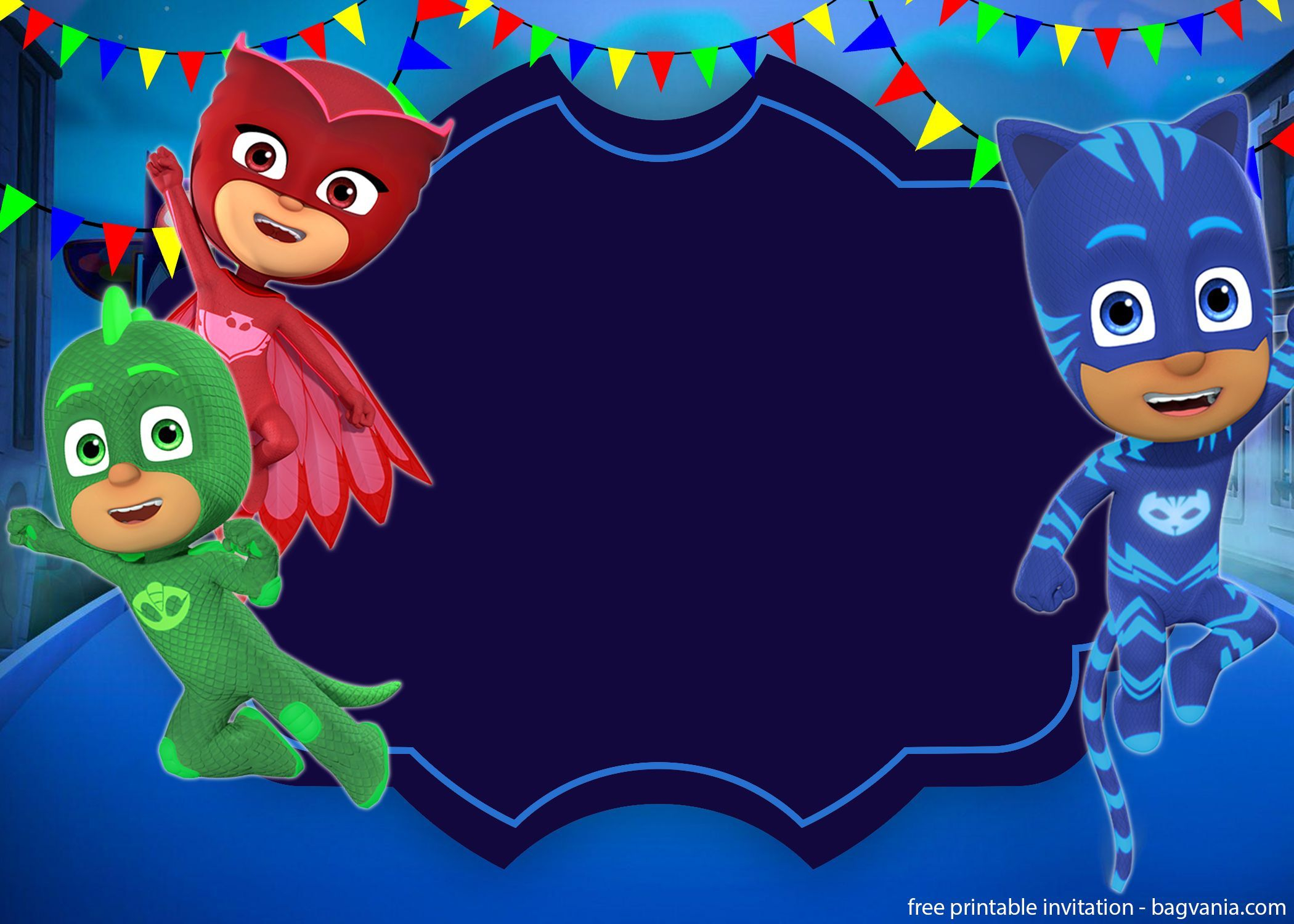 Free Printable Pj Masks Invitation Template Bagvania Invitation In in measurements 2100 X 1500