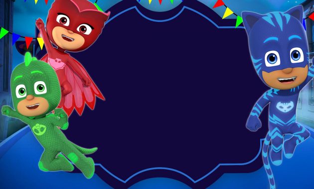 Free Printable Pj Masks Invitation Template Bagvania Invitation In inside size 2100 X 1500