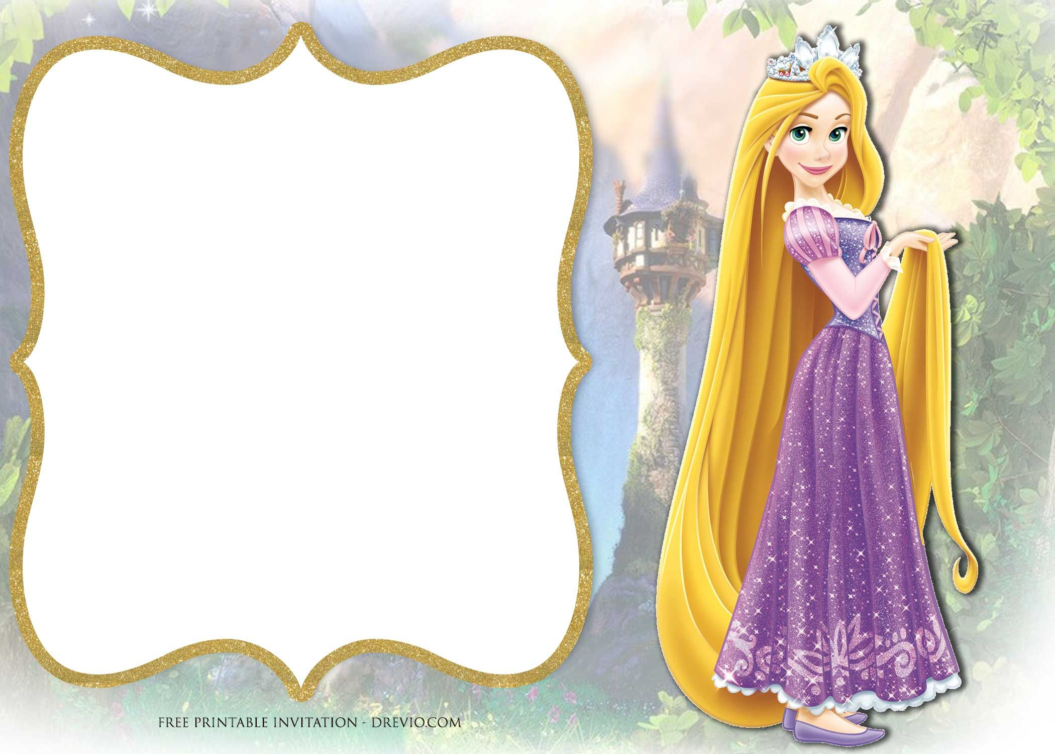 Free Printable Princess Rapunzel Invitation Free Printable intended for sizing 2100 X 1500
