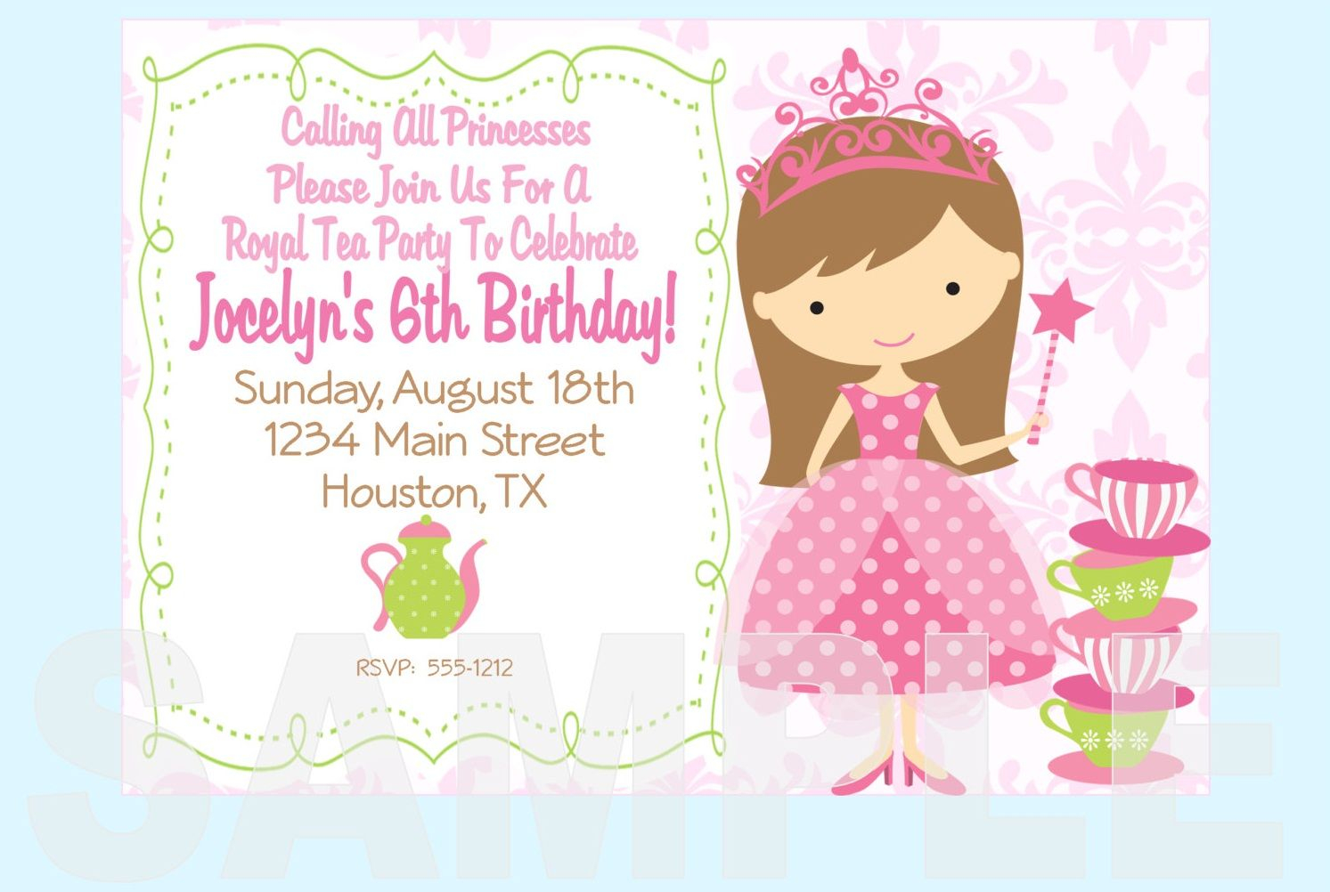 Free Printable Princess Tea Party Invitations Templates Party throughout measurements 1493 X 1002