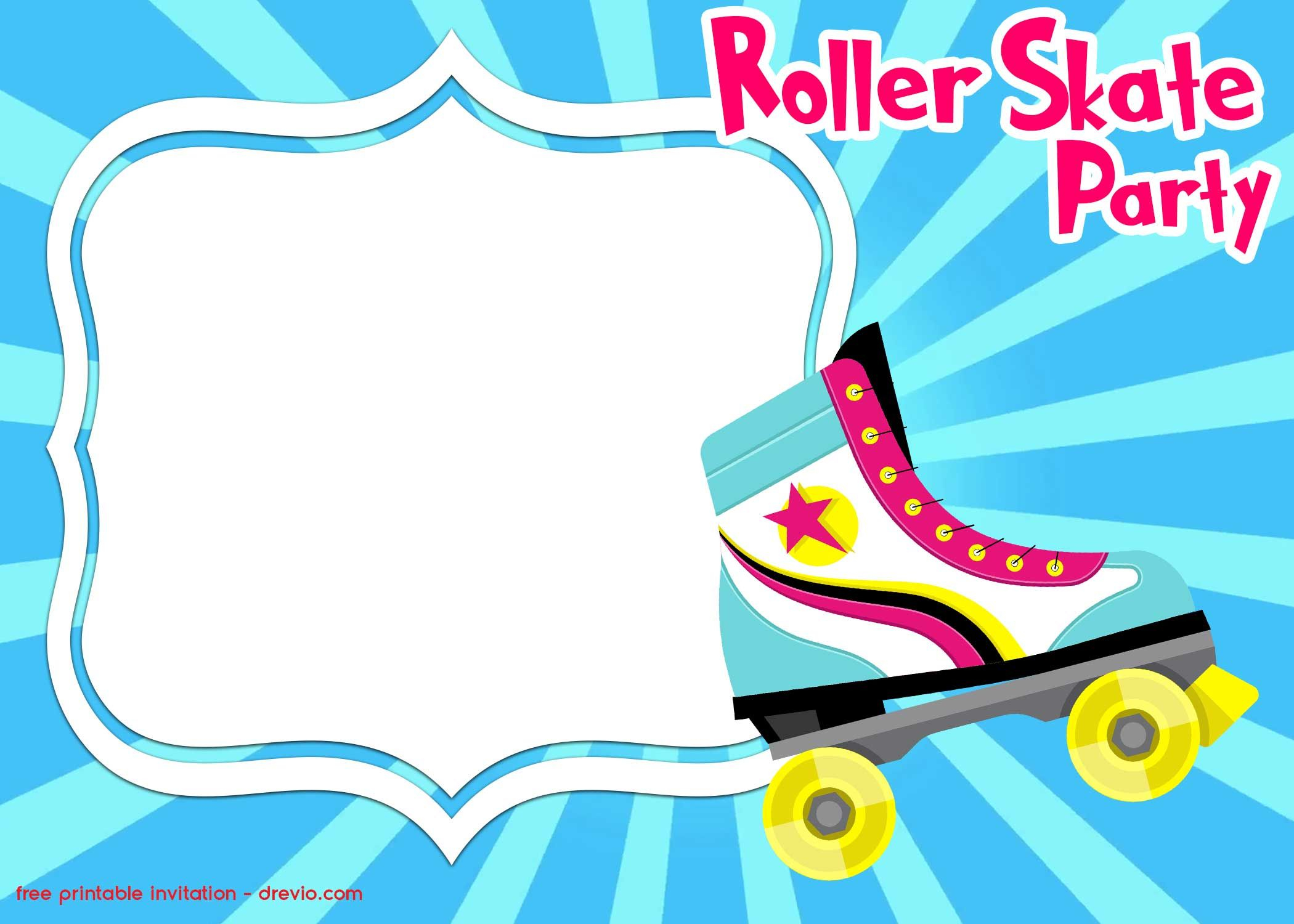 Free Printable Roller Skating Invitation Free Printable regarding measurements 2100 X 1500