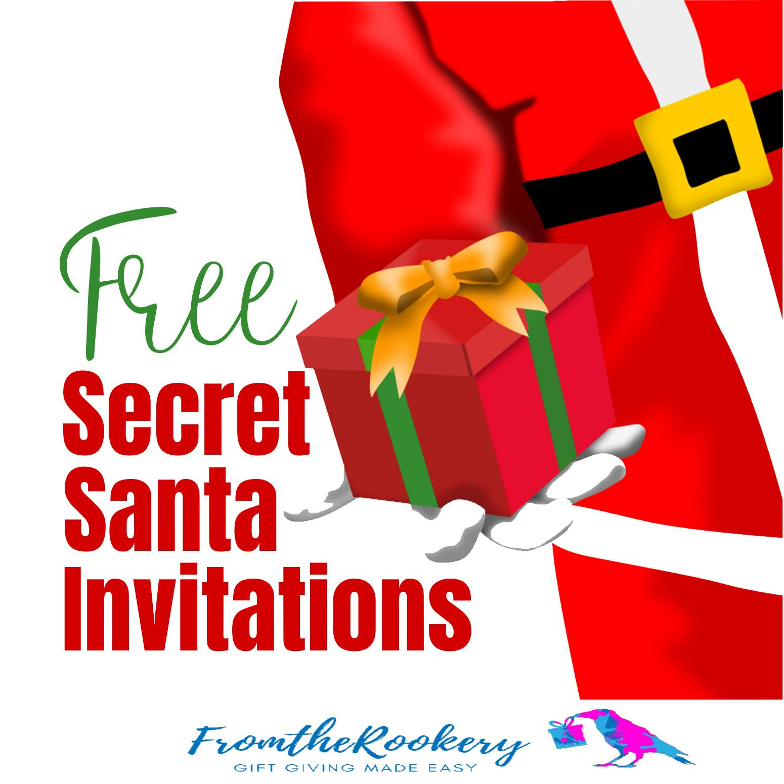 Free Printable Secret Santa Invitations in size 1550 X 1550