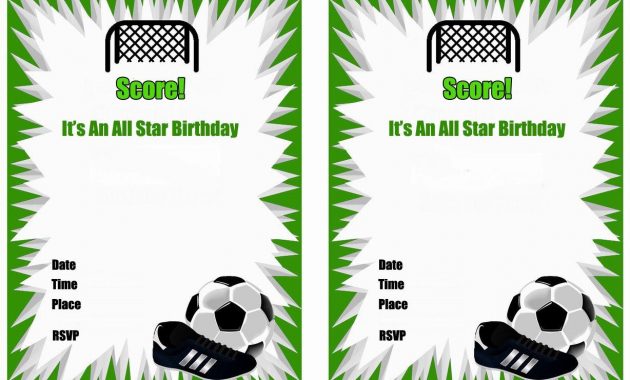 Free Printable Soccer Birthday Party Invitations Arzis Favorite with size 1228 X 868