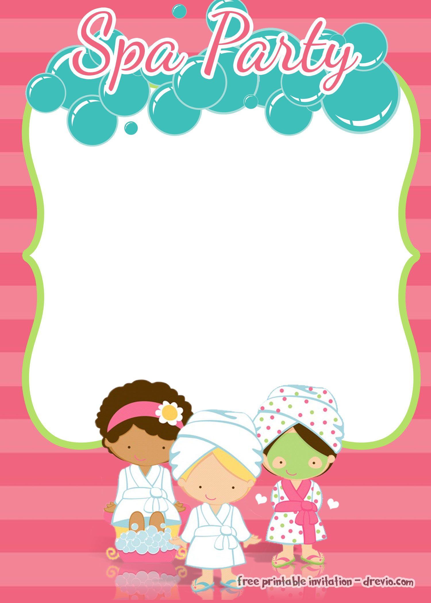 Free Printable Spa Party Invitation Free Printable Birthday intended for proportions 1500 X 2100