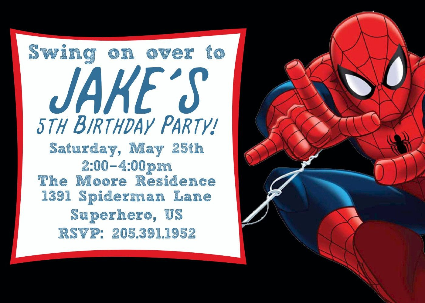 Free Printable Spiderman Birthday Invitation Templates Hair In in sizing 1400 X 1000