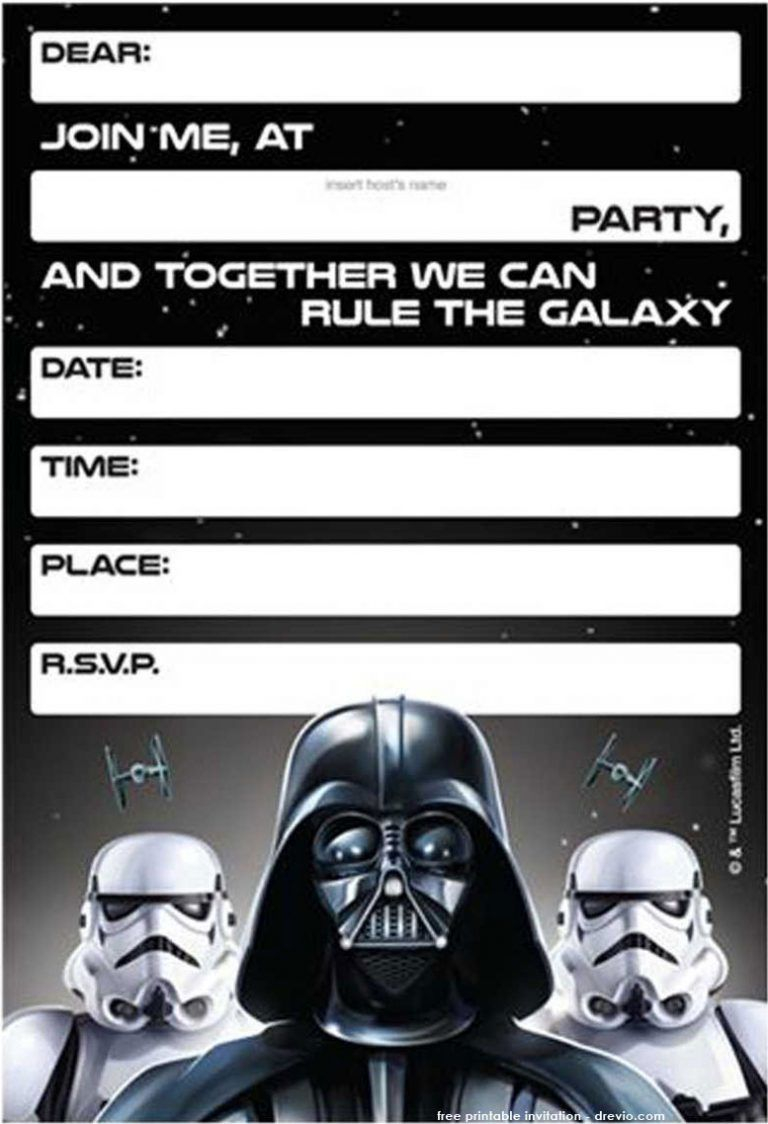 Free Printable Star Wars Birthday Invitations Template Updated in size 768 X 1124