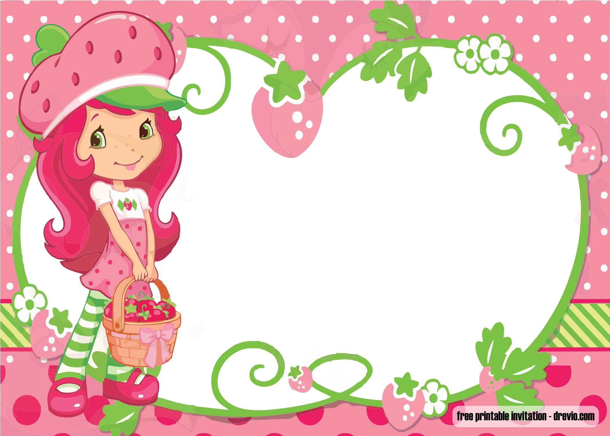 Free Printable Strawberry Shortcake Invitation Free Printable for sizing 2100 X 1500