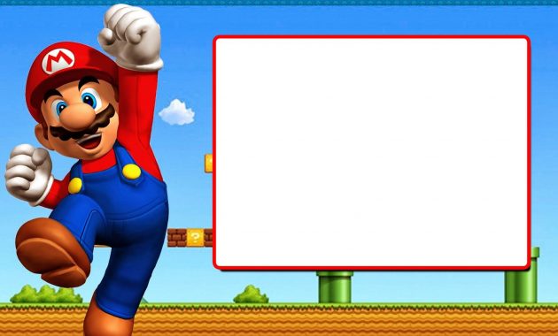 Free Printable Super Mario Bros Invitation Template Mario Bros intended for measurements 1600 X 1066