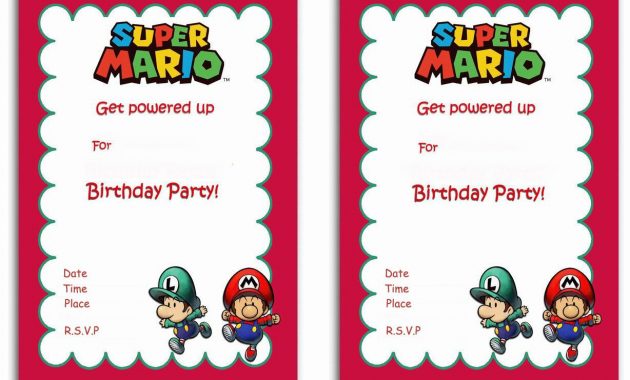 Free Printable Super Mario Bros Invitation Template Mario Bros pertaining to dimensions 1228 X 868