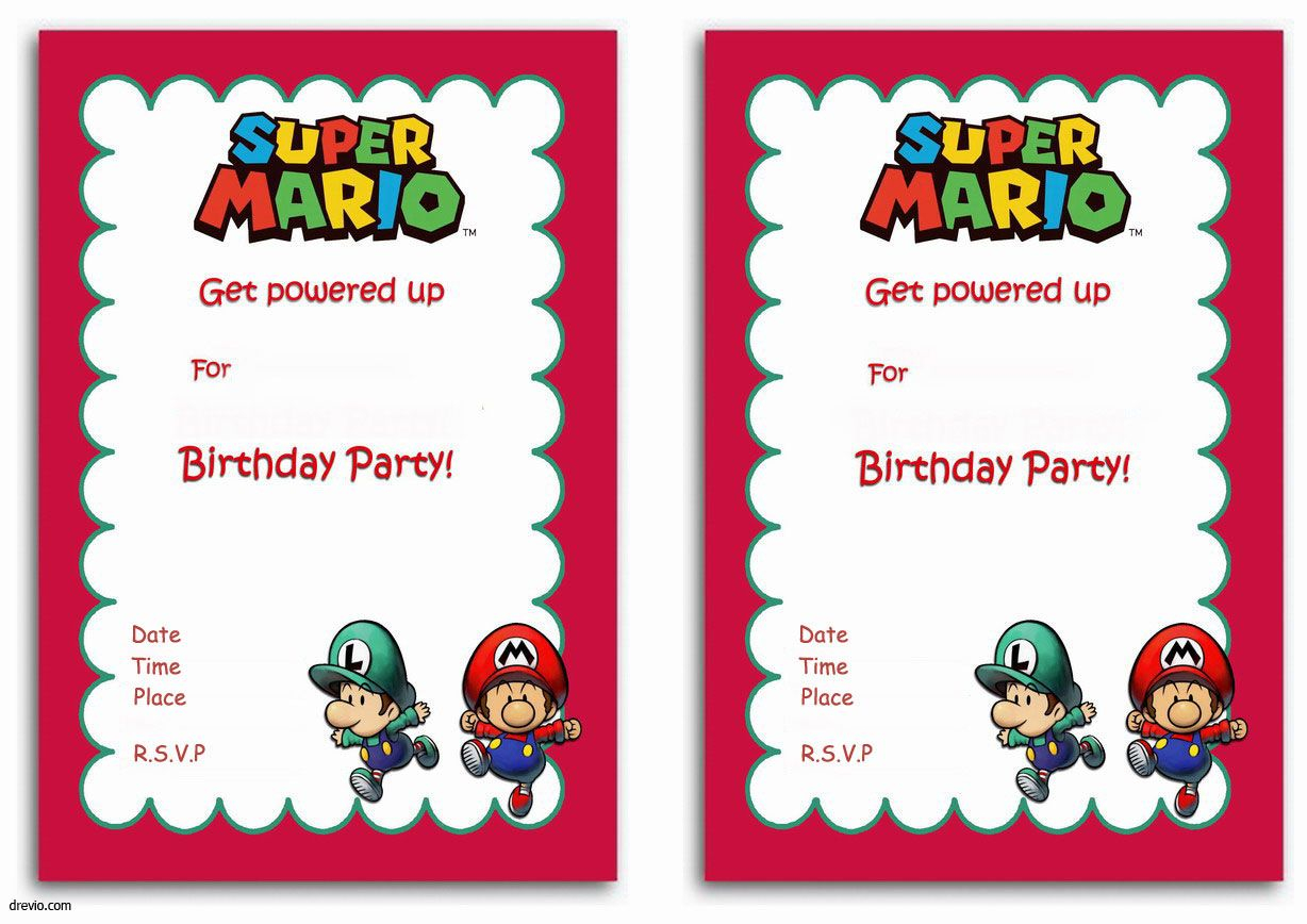 Free Printable Super Mario Bros Invitation Template Mario Bros pertaining to dimensions 1228 X 868